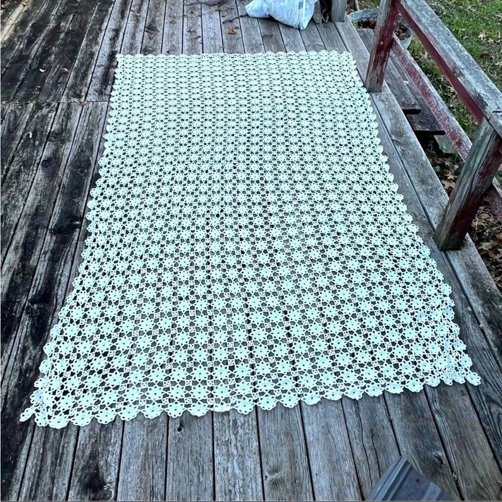 Crochet Doily Blanket Afghan Throw Topper Cottagecore Farmhouse